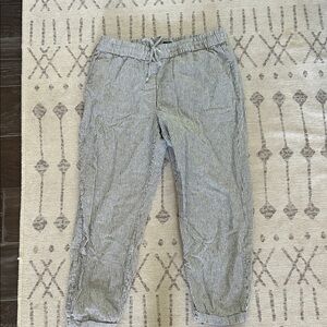 J. Crew Women's Black and White Striped Chinos